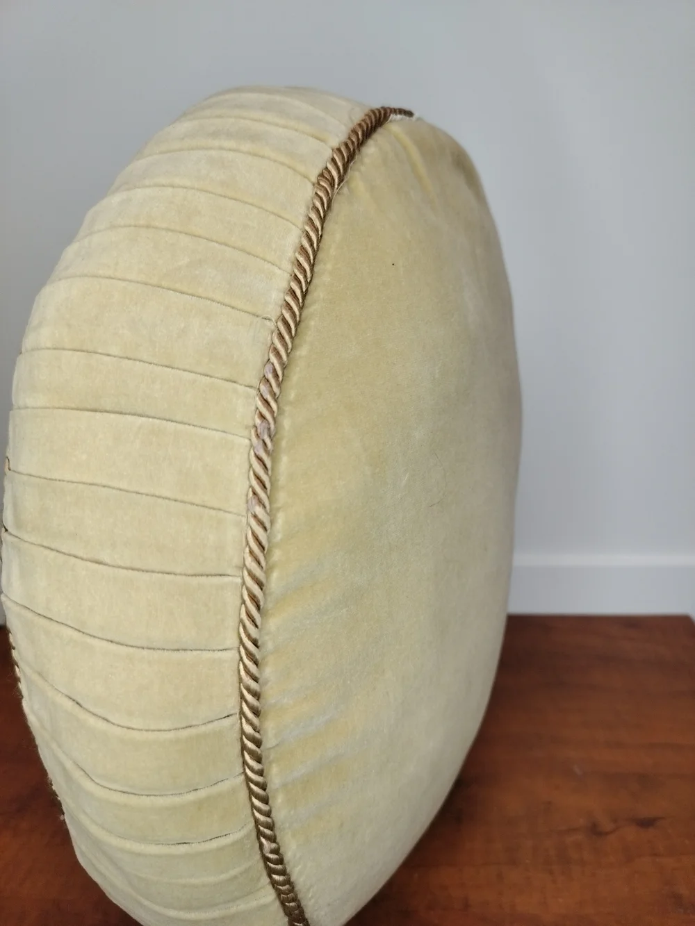 Vintage Round Needlepoint Accent Pillow 15